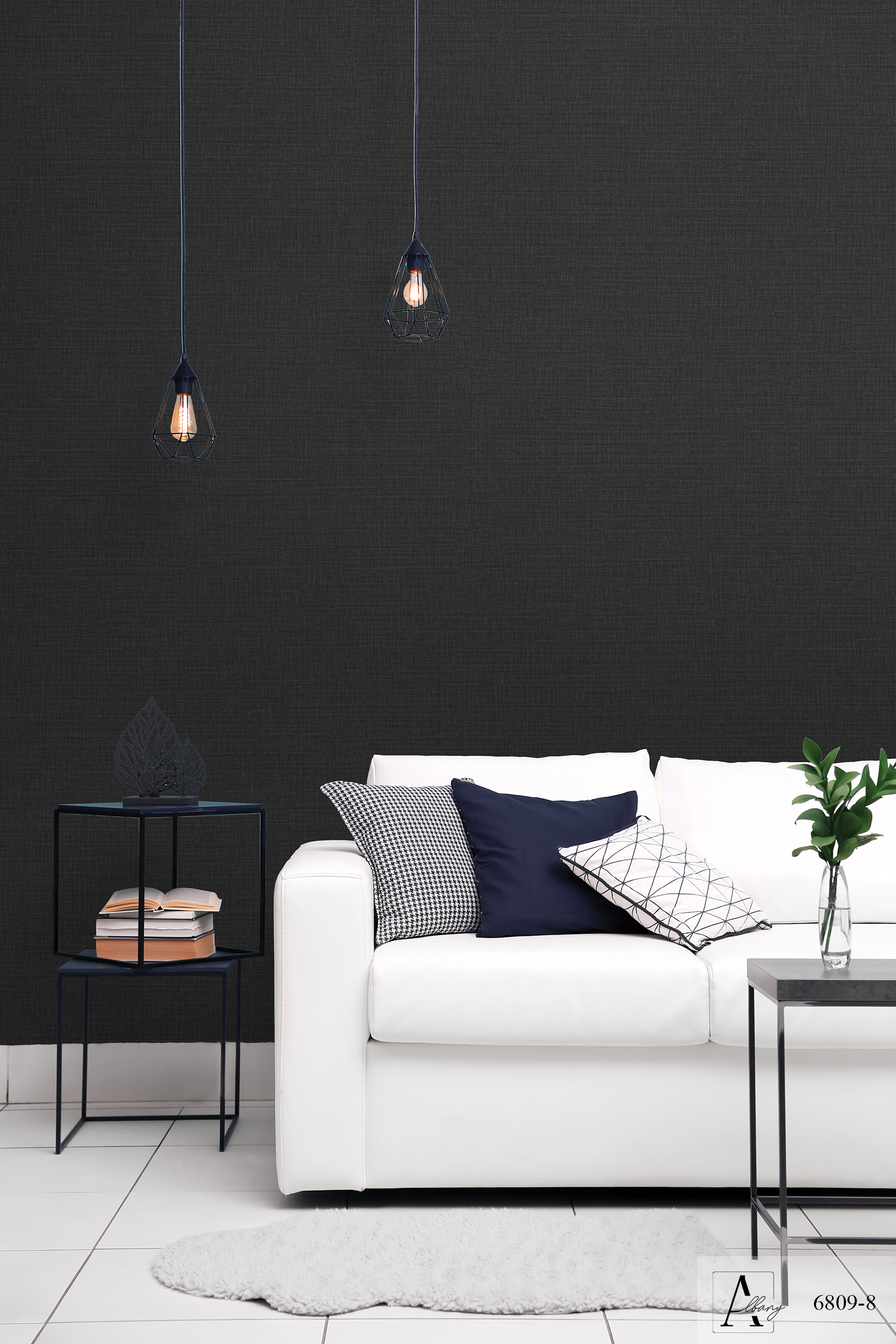 Giấy dán tường màu đen Albany 6809-8